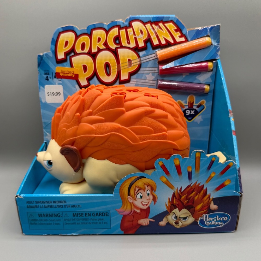 Rare Hasbro Gaming Porcupine Pop!  Hedgehog Toy with 9 Foam Darts 2018